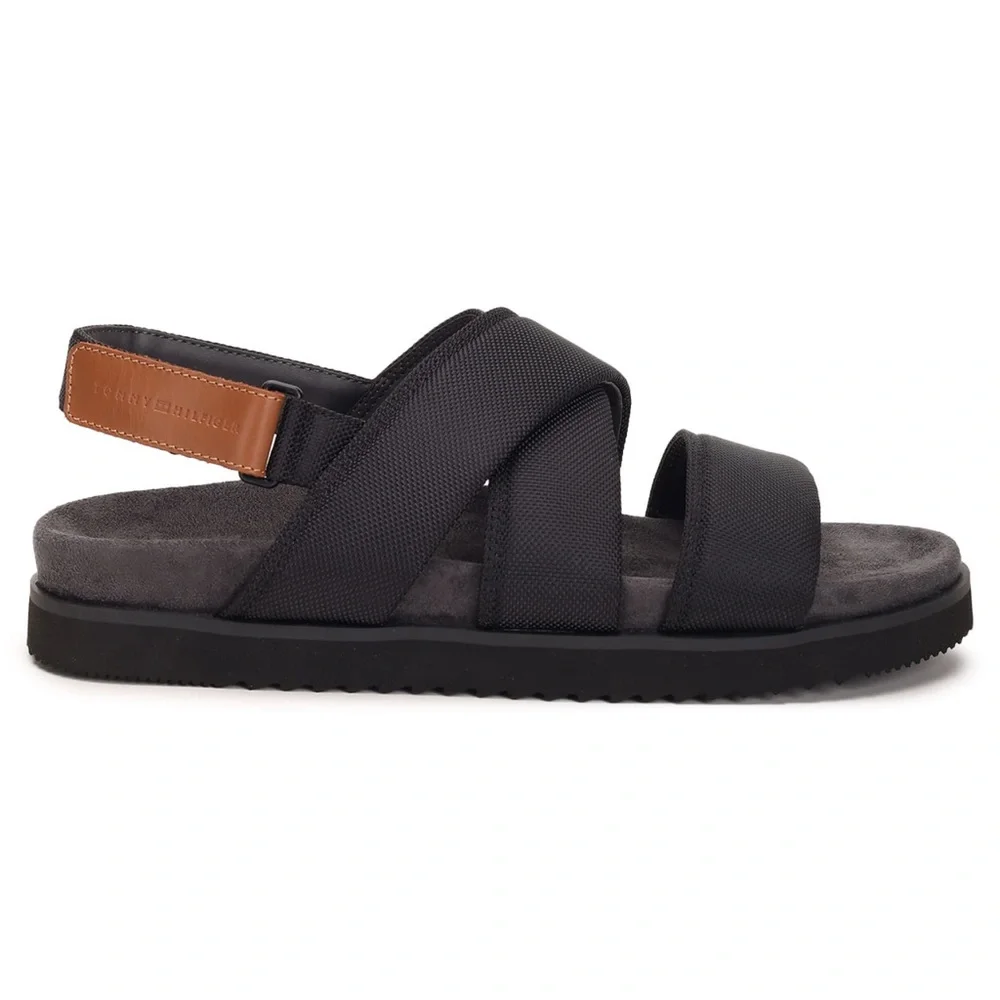 TOMMY HILFIGER • Men’s Strappy Sandals Black NWT 🩴✨